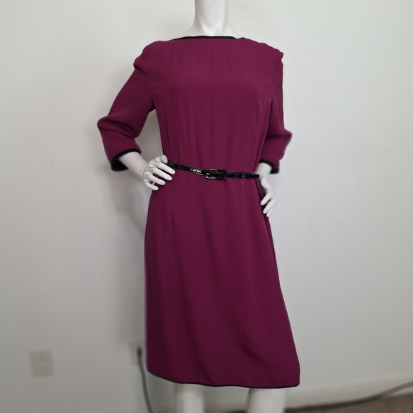 Marc Jacobs Pink Preppy 3/4 Sleeves Boat Neck Business Casual Midi Dress Size 12 - Picture 1 of 9